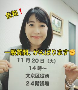 告知!11月20日、質問に立ちます!